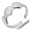 Stainless Steel Fan-shaped Shell Open Cuff Ring for Women UW7911-1-1