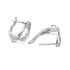 Teardrop Teardrop Brass Micro Pave Clear Cubic Zirconia Hoop Earring Findings KK-Z143-08P-2