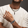 3Pcs 3 Colors Alloy & Leather Cord Bracelets for Men Women BJEW-CL0001-25-7