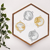 DICOSMETIC 8Pcs 4 Styles Eco-Friendly Rack Plating Brass Connector Charms with White Shell KK-DC0003-32-7