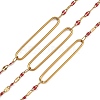 304 Stainless Steel Enamel Dapped Chain Oval Link Chains CHS-K021-15G-05-1