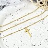 Cross 304 Stainless Steel Pendant Necklaces for Women NJEW-G157-07G-3