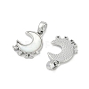 Natural White Shell Moon Pendants KK-U043-23P-02-2