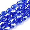 Electroplate Glass Beads Strands EGLA-R008-6x4mm-8-1