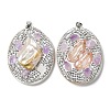 Baroque Natural Freshwater Shell Polymer Clay Rhinestone Big Pendants BSHE-P033-14B-2