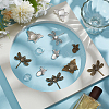 Tibetan Style Alloy Pendant Cabochon Settings with Transparent Glass Cabochons DIY-GO0002-31C-4
