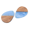 Opaque Resin & Walnut Wood Pendants RESI-S389-010A-C01-2