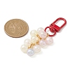 Plating Acrylic Beaded Pendant Keychains HJEW-JM01068-5