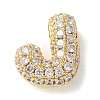 Brass Micro Pave Cubic Zirconia Beads KK-P290-61G-J-1