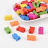   50 Pcs Mixed Color Fish Wood Beads Gifts Ideas for Children's Day WOOD-PH0002-08M-LF-1