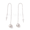 Long Chain with Round Ball Dangle Stud Earrings EJEW-A067-13P-2