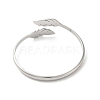 Non-Tarnish 304 Stainless Steel Leaf Cuff Bangles BJEW-A003-03P-3