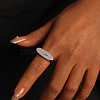 304 Stainless Steel & Clear Cubic Zirconia Finger Rings WGE7D38-01-2