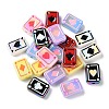 UV Plating Rainbow Iridescent Acrylic Enamel Beads SACR-G034-11-1