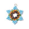 Glass Seed Beaded Pendants PALLOY-MZ01241-2
