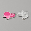 Breast Cancer Pink Awareness Ribbon Theme Alloy Enamel Pendants ENAM-WH0057-50B-2
