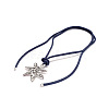 Alloy Flower Pendant Adjustable Nylon Cord Tie Knot Necklaces for Women WG58F26-02-2