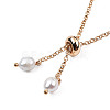 Natural Pearl & Glass Braided Slider Bracelet BJEW-N018-01A-2