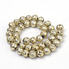 Electroplated Natural Lava Bead Strands G-S239-10-12mm-15-2