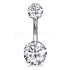 Clear Cubic Zirconia Belly Button Rings WG9960A-27-1