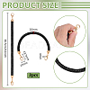 2Pcs Round Jet Rhinestone Synthetic Rubber Cord Bag Handles DIY-PH0035-49G-2
