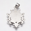 Non-Tarnish 304 Stainless Steel Big Badge Pendants STAS-K171-28P-2