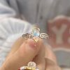Adjustable Alloy and Glass Cuff Rings FS-WG0ACF8-01-1