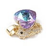Real 18K Gold Plated Rack Plating Brass Micro Pave Cubic Zirconia Pendants KK-C015-02G-06-2