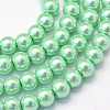 Baking Paint Pearlized Glass Pearl Round Bead Strands HY-Q330-8mm-63-1