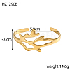 304 Stainless Steel Cuff Bangles STAS-OY009-17G-2