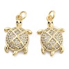 Brass Pave Clear Cubic Zirconia Pendants KK-U009-12N-G-1