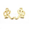 Golden Plated Alloy Letter Pendants X-PALLOY-J718-01G-R-1