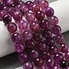 Faceted Natural Dragon Veins Agate Beads Strands X-G-F447-12mm-L02-2