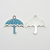 Umbrella Antique Silver Tone Alloy Enamel Pendants ENAM-N038-04B-1