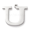 Tarnish Resistant 304 Stainless Steel Letter Pendant Rhinestone Settings STAS-J028-01U-2