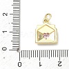 Brass Micro Pave Cubic Zirconia Charms X-KK-H255-28G-3