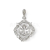Brass Micro Pave Clear Cubic Zirconia European Dangle Charms Bails KK-K297-58P-1
