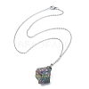 Natural Quartz Crystal Nugget Pendant Necklace with 304 Stainless Steel Chains NJEW-JN04385-02-1