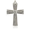 Tibetan Style Alloy Rhinestone Claddagh Cross Big Pendants RB-J128-01AS-1