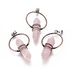 Natural Rose Quartz Wire Wrapped Pointed Big Pendants G-L520-I01-R-NF-1