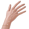 Ion Plating(IP) 316 Surgical Stainless Steel Plastic Imitation Pearl Paperclip Chains Finger Ring Bracelets for Women BJEW-JB11771-3