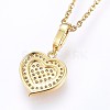 Brass Micro Pave Cubic Zirconia Pendant Necklaces NJEW-H486-24G-2