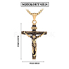 Cross Pendant Necklace with Jesus Crucifix Religious Necklace Sacrosanct Charm Neck Chain Jewelry Gift for Birthday Easter Thanksgiving Day JN1109C-5