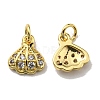 Rack Plating Brass Cubic Zirconia Charms KK-D026-25G-1