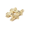 Brass Micro Pave Clear Cubic Zirconia Pendants CU-CBA3D76-13G-2