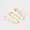 Brass Round Snake Chain Necklace Making X-MAK-T006-11A-G-1