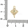 Brass Green Cubic Zirconia Clover Connector Charms LS-KK-Q048-12G-3