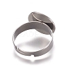 Tarnish Resistant Adjustable 304 Stainless Steel Finger Rings Components STAS-E482-19P-2