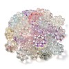 UV Plating Rainbow Iridescent Acrylic Beads OACR-P010-04-3