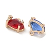 Brass Micro Pave Cubic Zirconia with Glass Charms KK-G517-08G-2